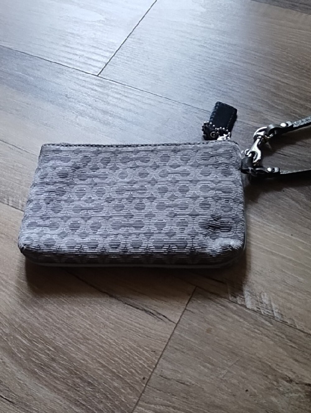Coach Gray Taupe Signature Wristlet with Leather Strap - Picture 4 of 6